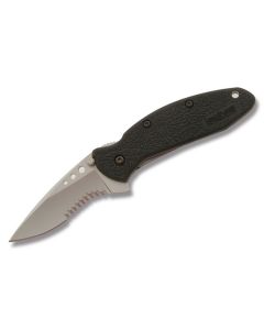 Kershaw Knves Scallion with Black Glass-Filled Nylon Handles and Bead Blasted 420 High Carbon Steel 2.375" Drop Point Partially Serrated Edge Blade Model 1620ST