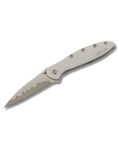 Kershaw Knives Leek with Bead Blasted Coated 410 Stainless Steel Hanldes and Bead Blasted 14C28N/D2 Composite Stainless Steel 3" Clip Point Plain Edge Blade Model 1660CB