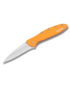 Kershaw Knives Leek with Orange 6061-T6 Aluminum Handles and Bead Blasted Coated Sandvik 14C28N Stainless Steel 3" Clip Point Plain Edge Blade Model 1660OR