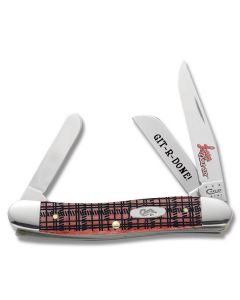 Case Larry The Cable Guy Git-R-Done Medium Stockman 3.625" with Smooth Red Bone Handles and Tru-Sharp Surgical Steel Plain Edge Blades