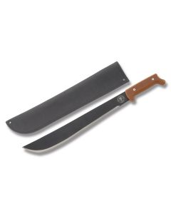 ESEE Knives LIte Machete with Brown Micarta Handles and Black Epoxy Coated 1075 Carbon Steel 17-1/4'' Drop Point Plain Blade with Black Candura Nylon Sheath Model LITE-MACHETE