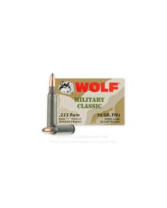 Wolf Military Classic 223 Remington 55 Grain Full Metal Jacket 500 Rounds