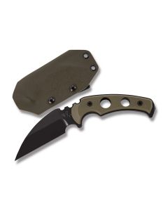 Medford Knives Fighting Utility Knife with OD Green G-10 Handle and Black PVD Coated D2 Tool Steel 3.25" Karambit Plain Edge Blade with Black Kydex Sheath Model MK52DP10KO