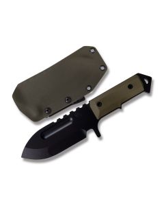 Medford Knives Short Sea Wolf with Black G-10 Handles and Matte Black Oxide D2 Steel 4.50” Spear Point Plain Edge Blades Model MK69DP-10KO