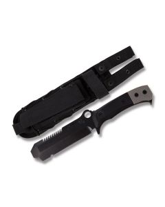 Medford Knives USMC EOD Knife with Black G-10 Handle and Black PVD Coated D2 Tool Steel 5" Plain Edge Blade with Black Nylon Sheath Model MK7408NB