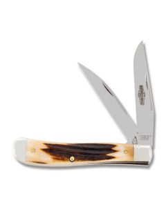 Northfield Weasel 2 Blade Trapper with Sambar Stag Handles and 1095 Carbon Steel Plain Edge Blades