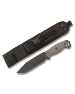 Ontario Ranger Series RD 6 Ready Detachment Knife with Black Micarta Handle with Black Powder Coated 5160 Carbon Steel 6.625" Plain Edge Blade with Black Nylon Sheath Model 9416BM