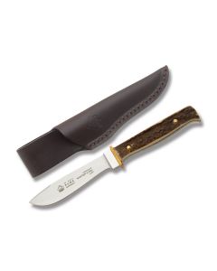 Puma Germany Hunter's Pal Fixed Blade with Genuine Stag Handles and Stainless Steel 4.125" Drop Point Plain Edge Blades Model 116397