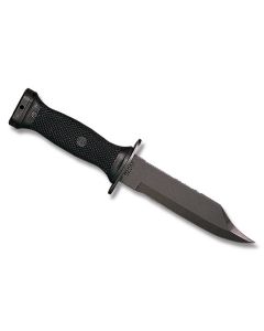 Ontario Mark 3 Dive Knife with Black Polypropylene Handle and Black Oxide Coated 420 Stainless Steel 6" Clip Point Plain Edge Blade with Black Molded Plastic Sheath Model 6141