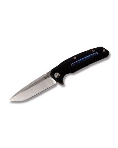 Reate Knives Epoch Folding Knife with Black Anodized Titanium Handle and Satin Coated CTS-204P Steel 3.625" Drop Point Plain Edge Blade Model EPOCH BLK