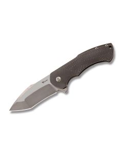 Reate Knives Fallout 2.0 with Stonewash Coated Titanium Handle and Mirror Polished CTS-204P Steel 3.625" Modified Drop Point Plain Edge blade Model EPOCHOPOL