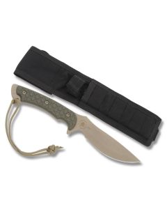 Spartan Blades Nyx with Green Micarta Handle and Black Ballistic Nylon Sheath