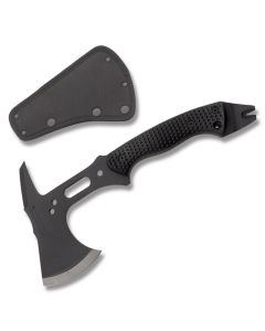 Schrade Tactical Hatchet with Black dimpled GFN handle and Black coated SK5 High Carbon Stainless Steel Construction Model SCAXE5