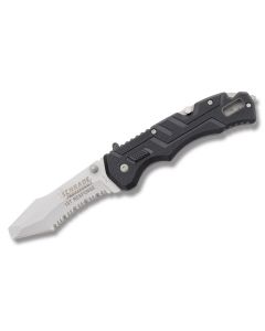 Schrade M.A.G.I.C Linerlock with Black Lightweight Textured Composition Handle and Bead Blasted 4034 Stainless Steel 3.375 " Clip Point Blunt Tip Serrated Blade Model SCH911 