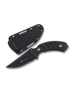 Steel Will Censor with Black Nylon Handles and Resistant Black Traction Coated AUS-8 Stainless Steel 3.54” Clip Point Plain Edge Blade and Nylon Sheath Model 1332