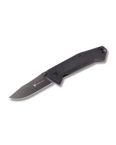 Steel Will Onrush Folding Knife with Black G-10 Handle and Black PVD Coated N690Co Steel 3.625" Drop Point Plain Edge Blade Model 632