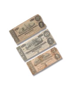 Genuine Confederate Government Circulated Currency - Set of Three