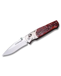 SOG Arcitech Folding Knife with Red Jigged Bone Handle and Satin Coated VG-10 Stainless Steel 3.5" Clip Point Blade Model SOGA01