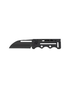 Sog Access Card 2.0 with Black Stainless Steel Handle and Black VG-10 Stainless Steel 2.75" Sheepsfoot Plain Edge Blade Model SOGAC278 