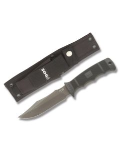 SOG SEAL Pup Elite with Glass Reinforced Handle and AUS-8 Stainless Steel 4.875" Clip Point Plain Edge Blade Model E37SN-CP