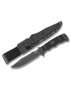 SOG Black TiNi SEAL Pup Elite with Glass Reinforced Handle and AUS-8 Stainless Steel 4.875" Clip Point Plain Edge Blade Model E37SK