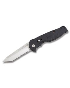 SOG Flash II with Black Zytel Handle and AUS-8 Stainless Steel 3.75" Clip Point Partially Serrated Blade Model FSAT98-CP