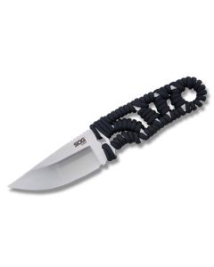 SOG Tangle Fixed Blade with Paracord Wrapped 9Cr18MoV Steel Handle and Satin Finish 9Cr18MoV Steel 3.75" Drop Point Plain Edge Blade 