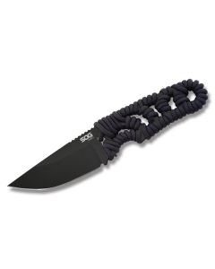 SOG Tangle Fixed Blade with 9Cr18MoV Steel Paracord Wrapped Handle and 9Cr18MoV Steel 3.75" Drop Point Plain Edge Blade Model FX32K-CP