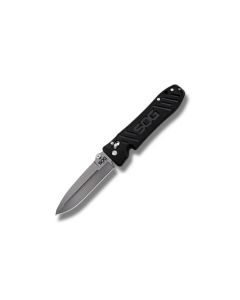 SOG Knives Pent Arc with Black Glass-Reinforced Nylon Handle and Bead Blasted VG-10 Stainless Steel 4" Spear Point Plain Edge Blade Model PE15-BX