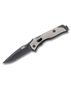 SOG Flashback Drop Point with Glass Reinforced Handle and AUS-8 Stainless Steel 3.439" Drop Point Plain Edge Blade Model SAT002-CP