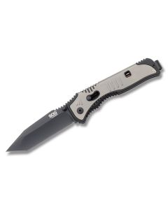 SOG Flashback Drop Point with Glass Reienforced Handle and AUS-8 Stainless Steel 3.439" Drop Point Plain Edge Blade Model SAT004-CP