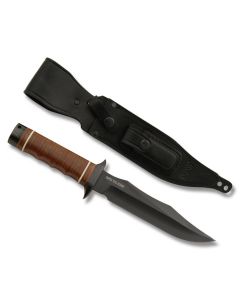 SOG Super Bowie with Leather Handle and AUS-8 Stainless Steel 7.50" Clip Point Plan Edge Blade Model SB1T