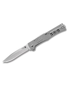 SOG Slimjim Folder with 420 Stainless Steel Handle and AUS-8 Stainless Steel 4.125" Clip Point Plain Edge Blade Model SJ51-CP