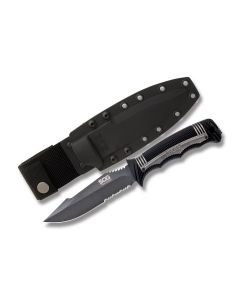 SOG Seal Strike Fixed Blade with Glass Reinforced Nylon Handle and Powder Coated AUS-8 Stainless Steel 4.875" Clip Point Partially Serrated Blade Model SS1001-CP