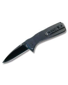 SOG Twitch XL with Black Anodized Handle and Black TiNi Coated AUS-8 Stainless Steel 3.25" Modified Clip Point Plain Blade Model TWI21-CP