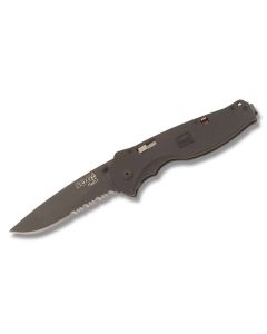 SOG TiNi Flash II with Black Zytel Handle and AUS-8 Stainless Steel 3.375" Clip Point Partially Serrated Blade Model TFSA98-CP