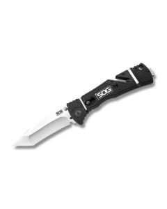 SOG Trident Elite Piston Lock Folder with Glass Reinforced Handle and Satin Coated AUS-8 Stainless Steel 3.75" Tanto Plain Edge Blade Model TF103-CP