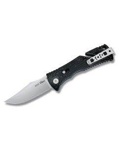 SOG Trident Folder with Zytel Handle and AUS-8 Stainless Steel 3.75" Clip Point Plain Blade Model TF2