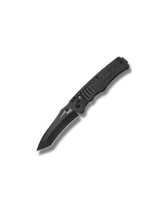 SOG Knives Targa Folding Knife with Black Coated Stainless Steel Handle and Black Coated VG-10 Stainless Steel 3.50" Modified Tanto Plain Edge Blade Model TG1002BX