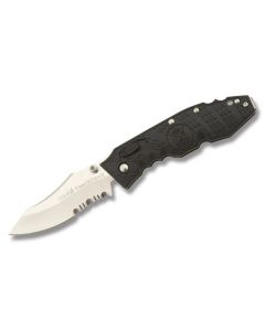 SOG Toothlock with Black Zytel Handle and Satin Polished VG-10 3" Clip Point Partially Serrated Blade Model TK-02