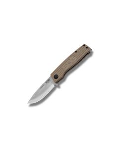 SOG Knives Terminus with Tan G-10 Handle and Satin Coated CTS- BD1 Stainless Steel 3"  Drop Point Plain Edge Blade Model TM1001-BX