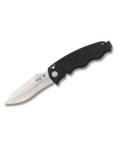 SOG Zoom with Anodized Aluminum Handle and AUS-8 Stainless Steel 3.625"  Drop Point Plain Edge Blade Model ZM1011-CP