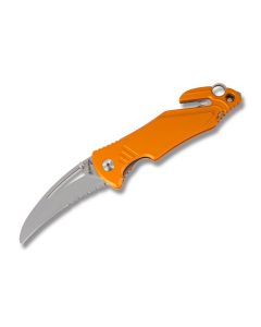 Antonini Knives Coltelli Professionali Da Soccorso Rescue Knife with Orange Anodized Aluminium Handle and Satin Coated 440 Stainless Steel 3.25" Hawkbill Partially Serrated Edge Blade Model SOS ARA_XL AR/S