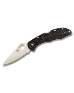 Spyderco Delica 4 with Black FRN Handle with Satin Coated VG-10 Stainless Steel 2.875" Drop Point Plain Edge Blade Model C11PB