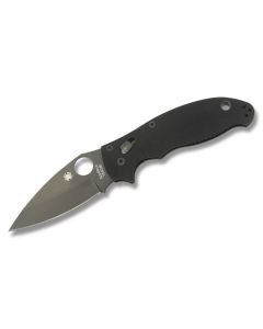 Spyderco Manix 2 with Black G-10 Handle and Black Coated CPM-S30V Stainless Steel 3.375" Drop Point Plain Edge Blade Model C101GBBK2