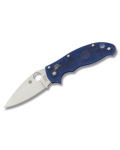 Spyderco Manix 2 with  Translucent Blue FRCP Handle and Satin Coated CTS-BD1 Stainless Steel Blade Model C101BL2