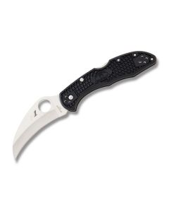 Spyderco Knives Tasman Salt 2 Folding Knife with Black Fiberglass Reinforced Nylon Handle and Satin Coated H-1 Steel 2.9" Hawkbill Plain Edge Blade Model C106PBK2