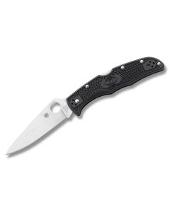 Spyderco Endura 4 with Black FRN Handle and Black Coated VG-10 Stainless Steel 3.75" Drop Point Partially Serrated Edge Blade Model C10FPBK