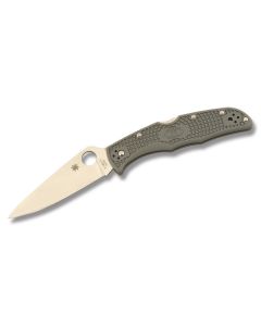 Spyderco Endura 4 with Gray FRN Handle and Satin Coated VG-10 Stainless Steel 3.75" Drop Point Plain Edge Blade Model C10FPGY