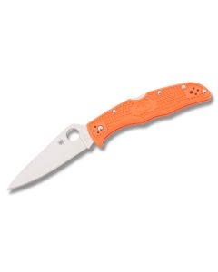 Spyderco Endura 4 with Orange FRN Handle and Satin Coated VG-10 Stainless Steel 3.75" Drop Point Plain Edge Blade Model C10FPOR